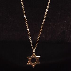 Gold Star of David Necklace